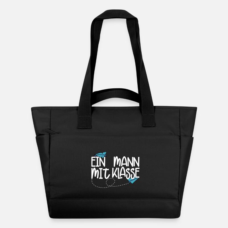 Ein Mann mit Klasse - (weiß) - Wasserabweisende Padded Bag - Schwarz