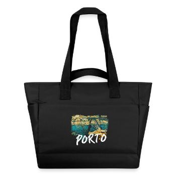 Pont D. Luis Porto illustration colorée Douro - Sac matelassé déperlant - noir - Devant