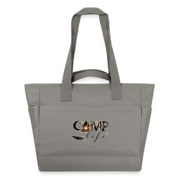 Camp Life – Campfire, Nature & Freedom - Water-Repellent Padded Bag - grey - Front
