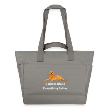 Les Golden Retrievers rendent tout meilleur - Sac matelassé déperlant - gris - Devant