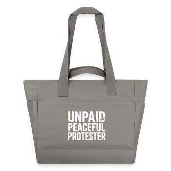 Unpaid Peaceful Protester Activist Saying Demo - Water-Repellent Padded Bag - grey - Front