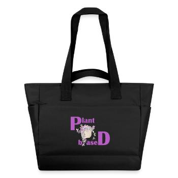 Plant Based – Pinkes Design Topfpflanze - Wasserabweisende Padded Bag - Schwarz - Vorne