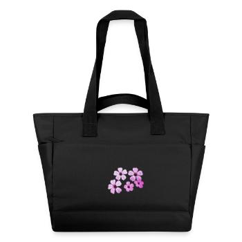 Fleurs - Sac matelassé déperlant - noir - Devant