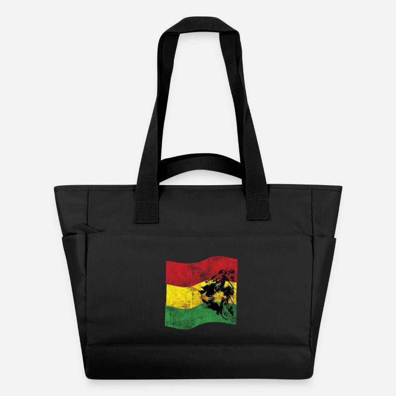 Lion Reggae Flag - Water-Repellent Padded Bag - black