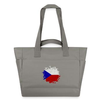 Tschechien Klecks / Geschenk Prag Flagge - Wasserabweisende Padded Bag - Grau - Vorne