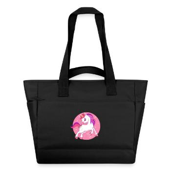 Pferd Einhorn Kinder Geschenk pink Sterne lustig - Wasserabweisende Padded Bag - Schwarz - Vorne