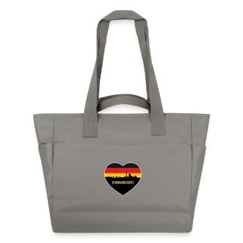 Hambourg Allemagne Skyline Souvenir Drapeau Allemand - Sac matelassé déperlant - gris - Devant