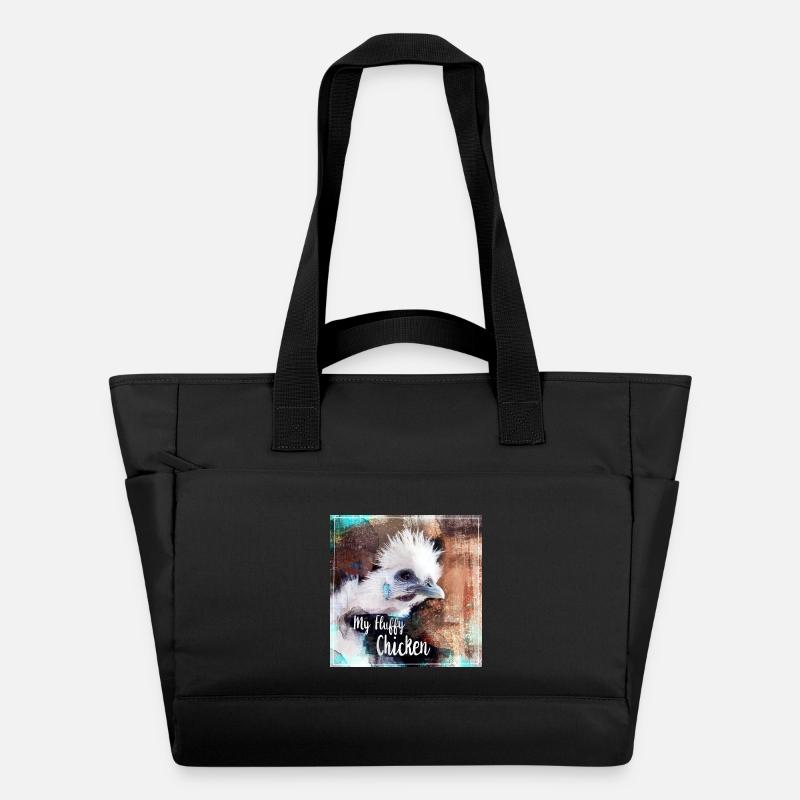 fluffy chicken poster - Sac matelassé déperlant - noir