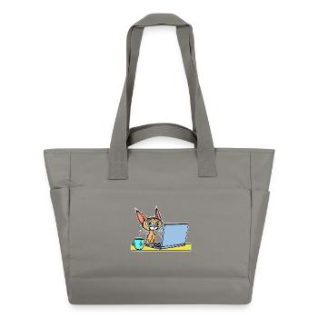 Laptop Home Office Statement Cat Coffee Career - Water-Repellent Padded Bag - grey - Front