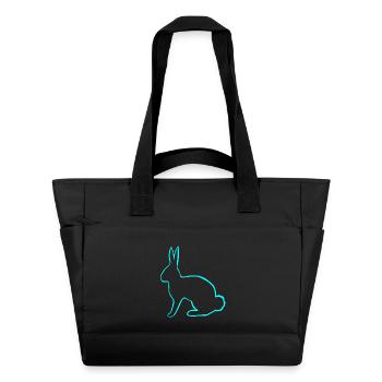 süße tierdesigns, stallhase, kaninchen konturen - Wasserabweisende Padded Bag - Schwarz - Vorne