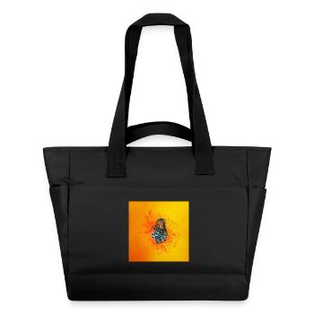 Oiseau génial et chat de fantaisie - Sac matelassé déperlant - noir - Devant