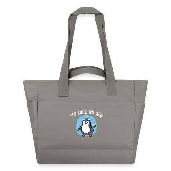Pinguin Kälte Schnee Statement Tier Vogel Eis - Wasserabweisende Padded Bag - Grau - Vorne
