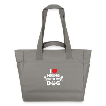 Wanderer Statement I Love Hiking Climbing Heart - Water-Repellent Padded Bag - grey - Front