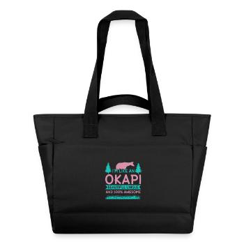 Okapi wild giraffes design - Water-Repellent Padded Bag - black - Front