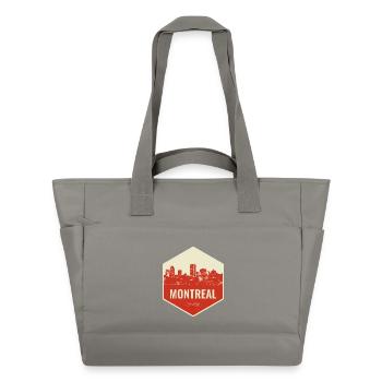 Écusson rétro Montréal Skyline - Sac matelassé déperlant - gris - Devant