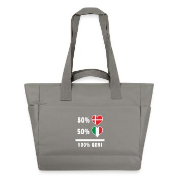 Italie et Danemark 100% drapeau de génie - Sac matelassé déperlant - gris - Devant