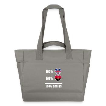 Angola und Großbritannien 100% Genius Flagge - Wasserabweisende Padded Bag - Grau - Vorne