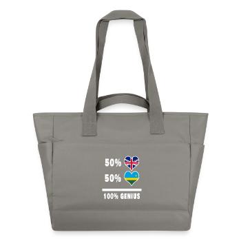 Ruanda und Großbritannien 100% Genius Flagge - Wasserabweisende Padded Bag - Grau - Vorne