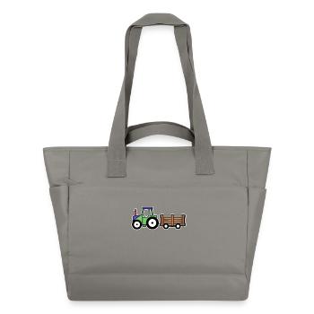 Bauernhof Traktor Fahrzeug Kraftfahrzeug Biobauer - Wasserabweisende Padded Bag - Grau - Vorne