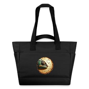 Chameleon mit Bienen Animation - Wasserabweisende Padded Bag - Schwarz - Vorne
