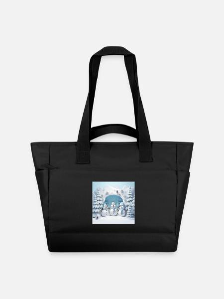 3 petits bonhomme de neige - Sac matelassé déperlant - noir