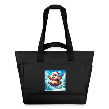 Marmotte Saut Ski Noël - Sac matelassé déperlant - noir - Devant