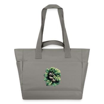 Cadeau de paresseux Monstera deliciosa - Sac matelassé déperlant - gris - Devant