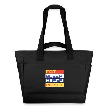 EAT SLEEP HELAU REPEAT Design - Wasserabweisende Padded Bag - Schwarz - Vorne