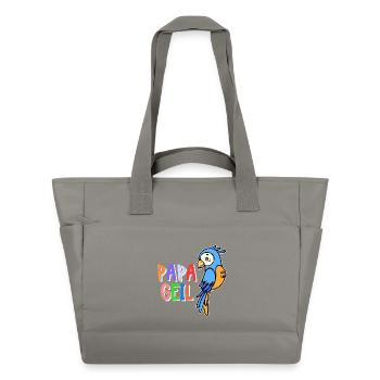 Papagei Spruch Vogel Tier Vogelliebhaber Urwald - Wasserabweisende Padded Bag - Grau - Vorne