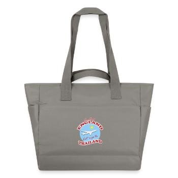 Thailand Travel Farewell Airplane Design - Water-Repellent Padded Bag - grey - Front