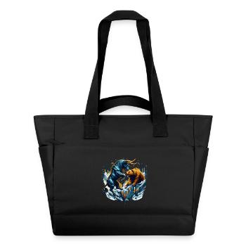 Finance Taurus Bear Fight Wall Street Gift - Water-Repellent Padded Bag - black - Front