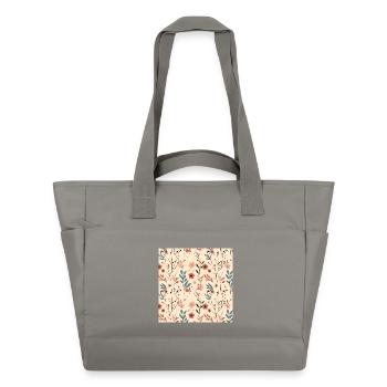 Floral Floral Pattern Spring Summer Flowers 2 - Water-Repellent Padded Bag - grey - Front
