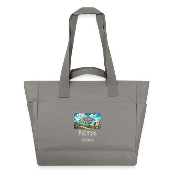 Patmos Greece holiday island beach - Water-Repellent Padded Bag - grey - Front