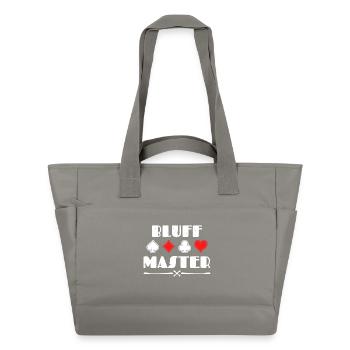 Déclaration du casino de jeu Poker Bluff Joueur professionnel - Sac matelassé déperlant - gris - Devant