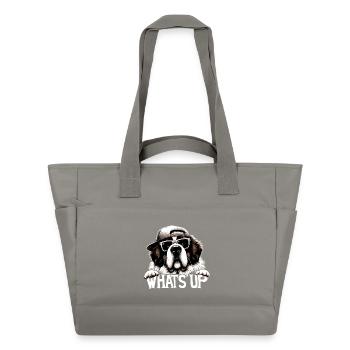 St. Bernard Dog What's up Gift - Water-Repellent Padded Bag - grey - Front