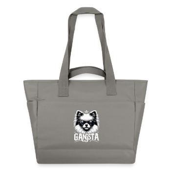 Petit cadeau de chien Spitz Gangsta Gangster - Sac matelassé déperlant - gris - Devant