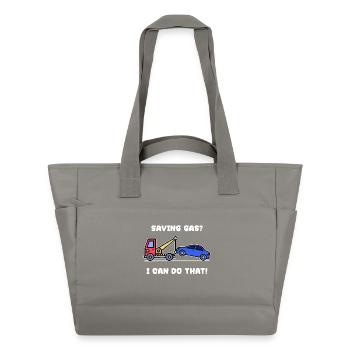 Car Statement Refueling Energy Storage Electricity - Water-Repellent Padded Bag - grey - Front