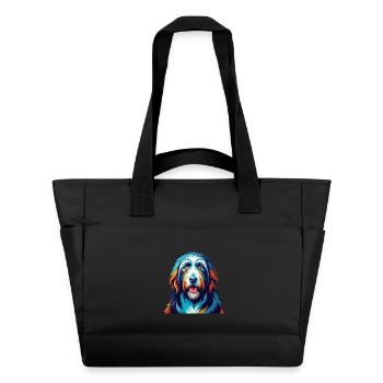 Bearded Collie Chien Race Coloré Dessin Animé Kawaii - Sac matelassé déperlant - noir - Devant