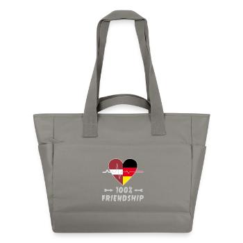 Lettland und Deutschland 100% Freundschaft - Wasserabweisende Padded Bag - Grau - Vorne