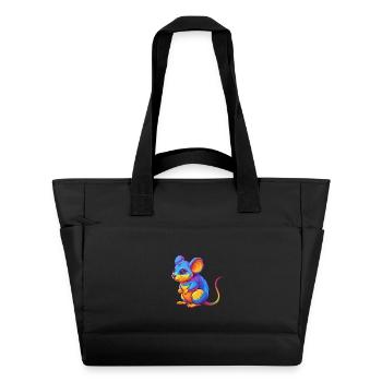 mouse Colorful Kawaii Cartoon Character Clipart - Water-Repellent Padded Bag - black - Front