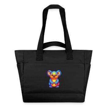 Koala Bunte Kawaii Cartoon Figur Clipart - Wasserabweisende Padded Bag - Schwarz - Vorne