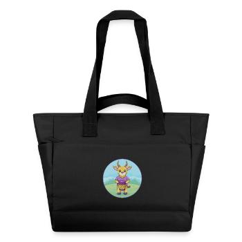 Bongo Niedliche Kawaii Cartoon Clipart Tier Haustier - Wasserabweisende Padded Bag - Schwarz - Vorne