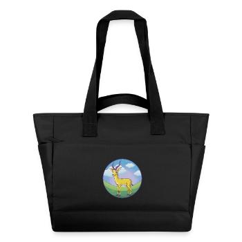 Impala Niedliche Kawaii Cartoon Clipart Tier Haustier - Wasserabweisende Padded Bag - Schwarz - Vorne