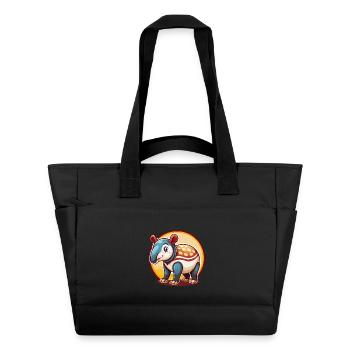 Tapir Niedlich Lustig Kawaii Cartoon Clipart Tier Haustier - Wasserabweisende Padded Bag - Schwarz - Vorne