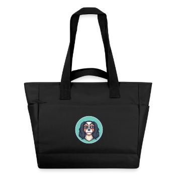 Continental Spielzeug Spaniel Hunderasse Cartoon Kawaii - Wasserabweisende Padded Bag - Schwarz - Vorne