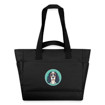 Épagneul Français Chien Race Dessin animé Kawaii Clipart - Sac matelassé déperlant - noir - Devant