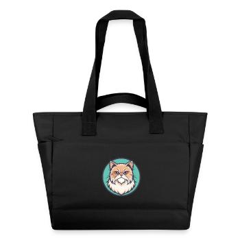 Persian Cat Breed Cartoon Kawaii Animal Pet - Water-Repellent Padded Bag - black - Front