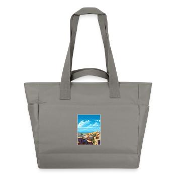 Fes Marokko Reise Poster Souvenir Postkarte Farbe - Wasserabweisende Padded Bag - Grau - Vorne