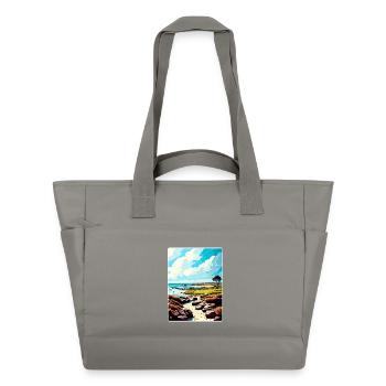 Die Link At Spanish Bay Golf Travel Posterkarte - Wasserabweisende Padded Bag - Grau - Vorne