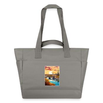 Bordeaux France Affiche de voyage Peinture Souvenir WPA - Sac matelassé déperlant - gris - Devant